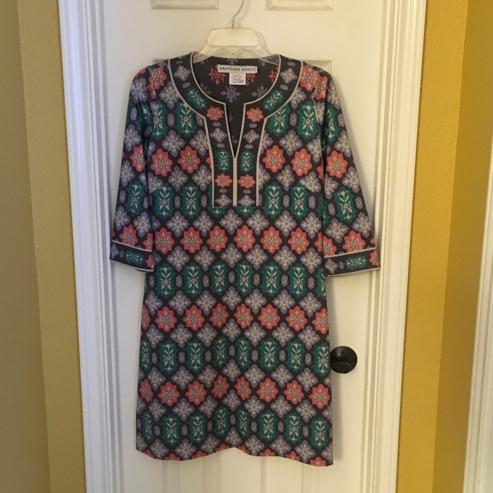 Gretchen Scott Designs floral geometric Pattern dress S